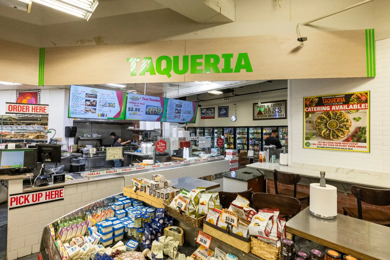 Naperville Taqueria storefront inside Naperville Fresh Market
